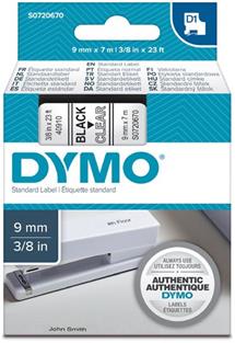 páska DYMO 40910 Black On Transparent Tape (9mm)