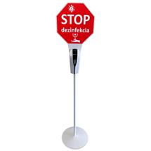 Bezkontaktný dávkovač dezinfekčného prostriedku YK1808, 750 ml + Stojan na podlahu so značkou STOP
