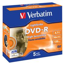 DVD-R VERBATIM LightScribe 4,7GB 16X 5ks/bal.