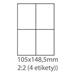 etikety ECODATA Samolepiace 105x148,5 univerzálne biele (1000 listov A4/bal.)
