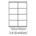 etikety ECODATA Samolepiace 105x70 univerzálne biele (1000 listov A4/bal.)