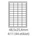 etikety ECODATA Samolepiace 48,5x25,4 univerzálne biele 44ks/A4 (1000 listov A4/bal.)