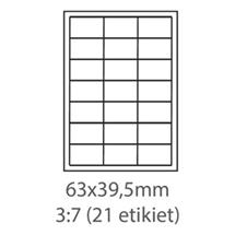 etikety ECODATA Samolepiace 63x39,5 univerzálne biele 21ks/A4 (100 listov A4/bal.)