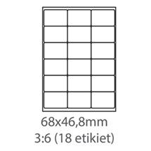 etikety ECODATA Samolepiace 68x46,8 univerzálne biele 18ks/A4 (100 listov A4/bal.)