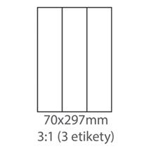 etikety ECODATA Samolepiace 70x297 univerzálne biele, lesklý papier (1000 listov A4/bal.)