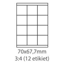 etikety ECODATA Samolepiace 70x67,7 univerzálne biele (1000 listov A4/bal.)