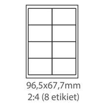 etikety ECODATA Samolepiace 96,5x67,7 univerzálne biele 8ks/A4 (1000 listov A4/bal.)
