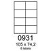 etikety RAYFILM 105x74,2 biele s odnímateľným lepidlom R01020931F