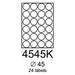 etikety RAYFILM 45mm kruh žlté flourescentné laser R01314545KA