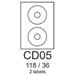 etikety RAYFILM CD05 118/36 univerzálne biele R0100CD05F