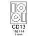etikety RAYFILM CD13 116/44 univerzálne biele R0100CD13A