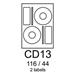 etikety RAYFILM CD13 116/44 univerzálne biele R0100CD13A