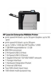 HP LaserJet Enterprise 800 M806dn A3