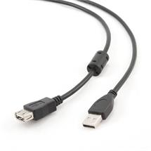 Kábel USB 2.0 A-A M/F 5m premium quality s feritom predlžovací čierny