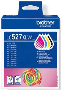 kazeta BROTHER LC-527XL BK/C/M/Y MFC-J5010DW/J5110DW (1x3000+3x2000 str.)