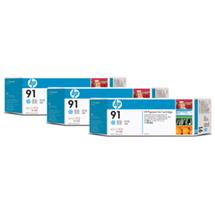 KAZETA HP C9486A 91 Light Cyan 3-pack - 3 ink cartridges 775 ml each