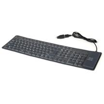 Klávesnica Gembird KB-109F-B Flexible keyboard, USB + PS/2 combo, black color, US layout