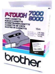 páska BROTHER TX241 Black On White Tape (18mm)