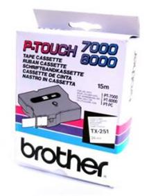 páska BROTHER TX251 Black On White Tape (24mm)