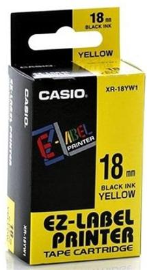 páska CASIO XR-18YW1 Black On Yellow Tape EZ Label Printer (18mm)