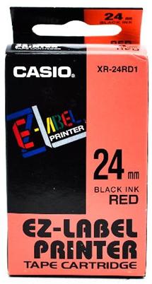 páska CASIO XR-24RD1 Black On Red Tape EZ Label Printer (24mm)