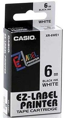 páska CASIO XR-6WE1 Black On White Tape EZ Label Printer (6mm)